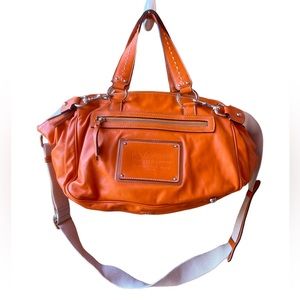 Authentic Dolce Gabbana Orange Leather Shoulder Bag  EUC Made In Italy